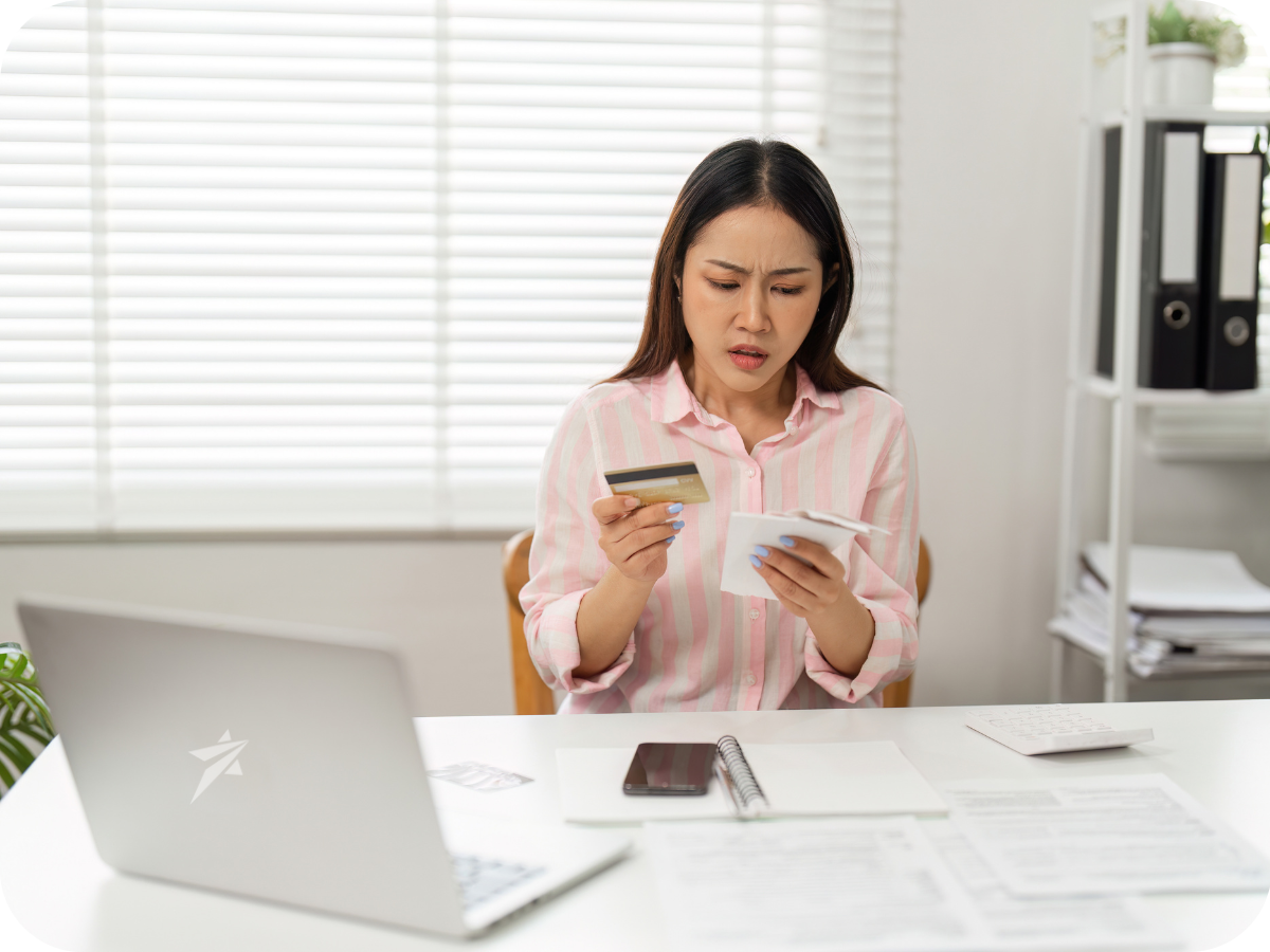 Holding a credit card